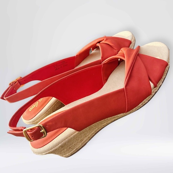 NEW Easy Street Women’s Slingback Espadrille Color: Red, Size 12M - Picture 4 of 12